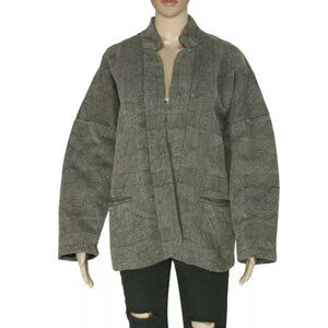 Leon & Harper Kali Veste Kimono Imprime Noir Jacket L NWT